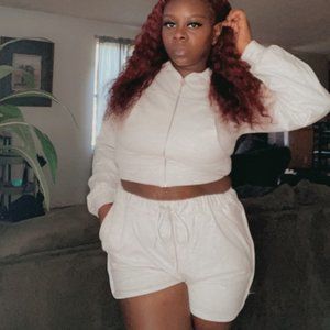 Cropped hoodie and shorts set